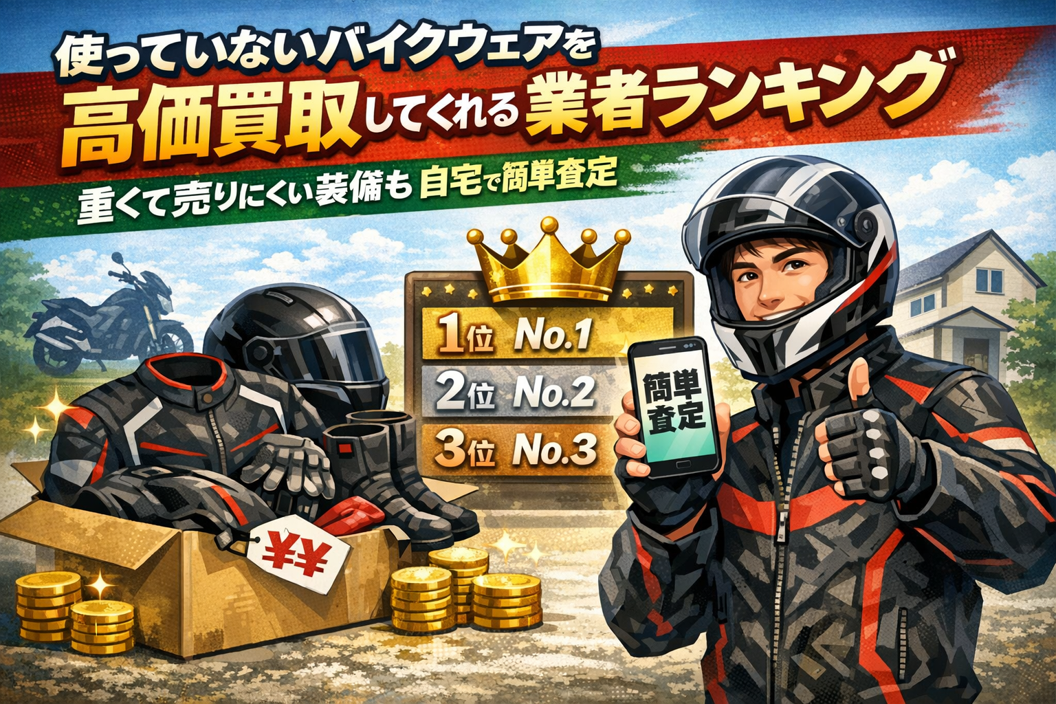 使っていないバイクウェアを高価買取してくれる業者ランキング ／重くて売りにくい装備も自宅で簡単査定