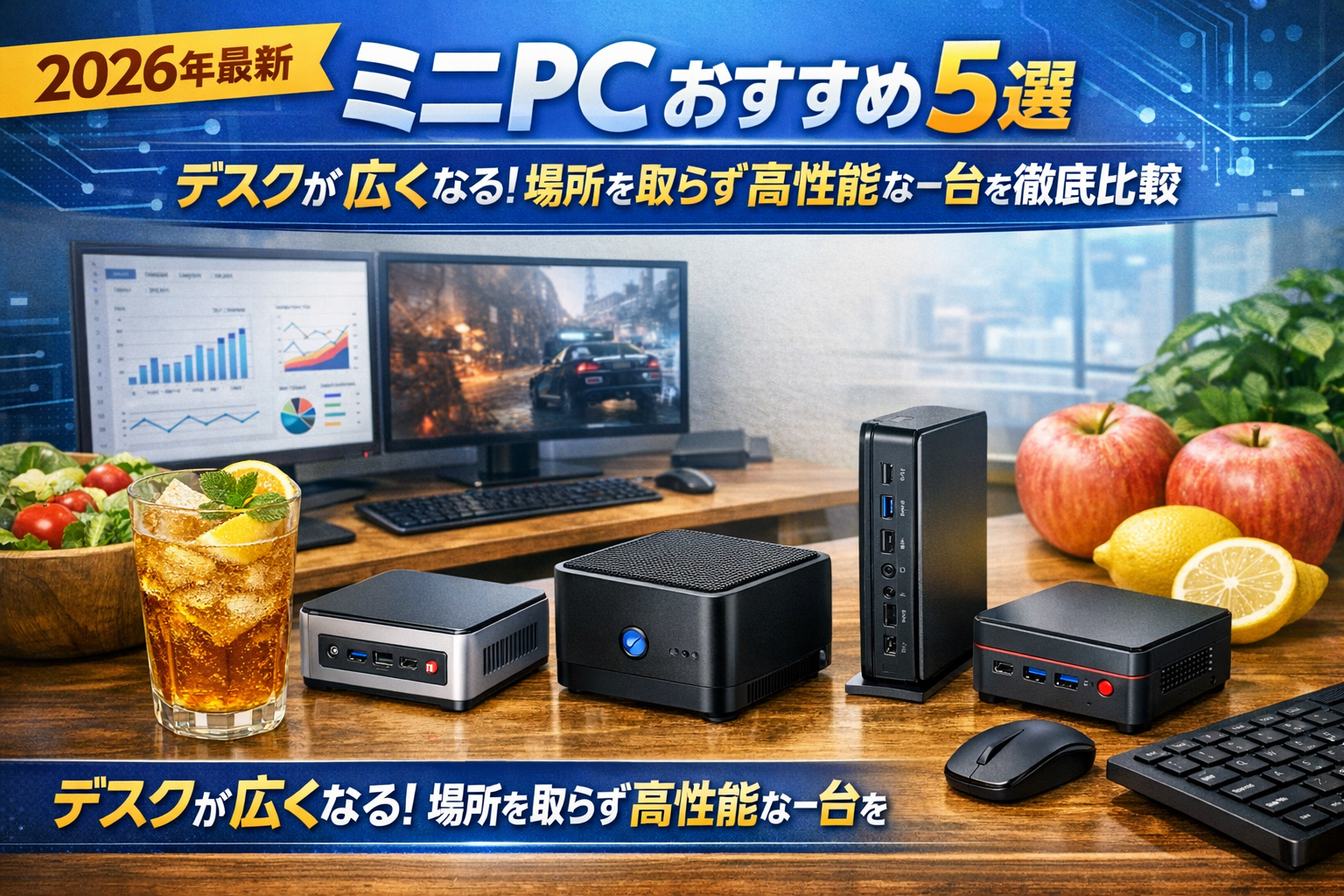 【2026年最新】ミニPCおすすめ5選｜デスクが広くなる！場所を取らず高性能な一台を徹底比較