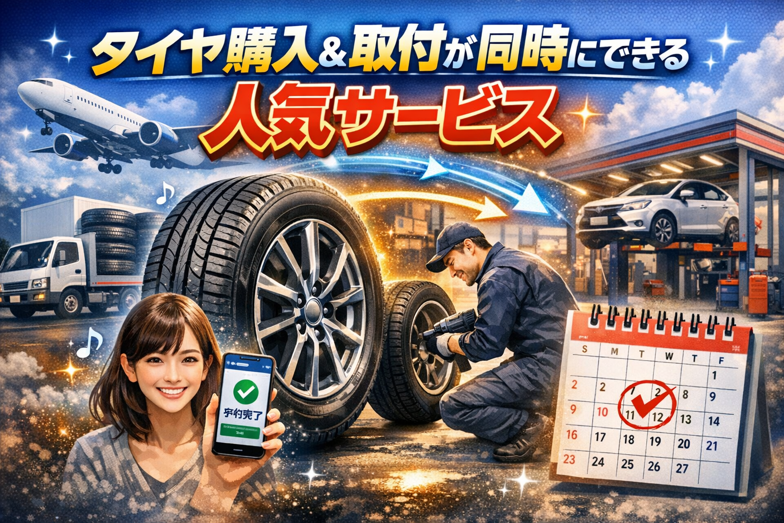 もう電話予約はいらない！タイヤ購入＆取付が同時にできる人気サービスTOP5【TIREHOODが圧倒的便利】