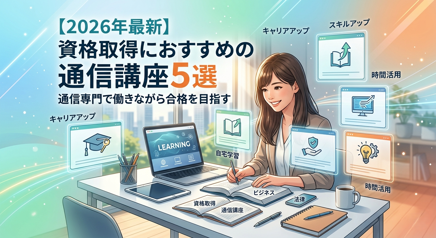 【2026年最新】資格取得におすすめの通信講座5選｜通信専門で働きながら合格を目指す