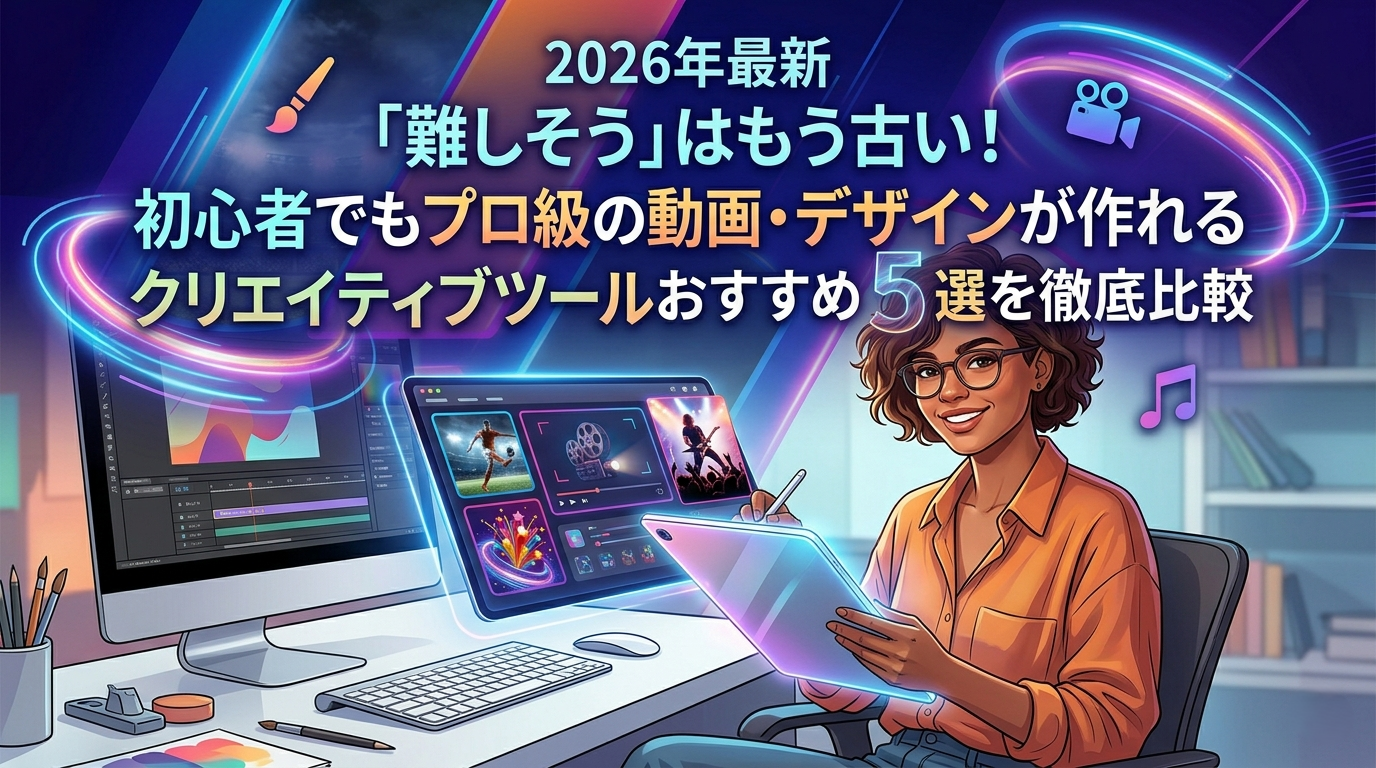 【2026年最新】「難しそう」はもう古い！初心者でもプロ級の動画・デザインが作れるクリエイティブツールおすすめ5選を徹底比較