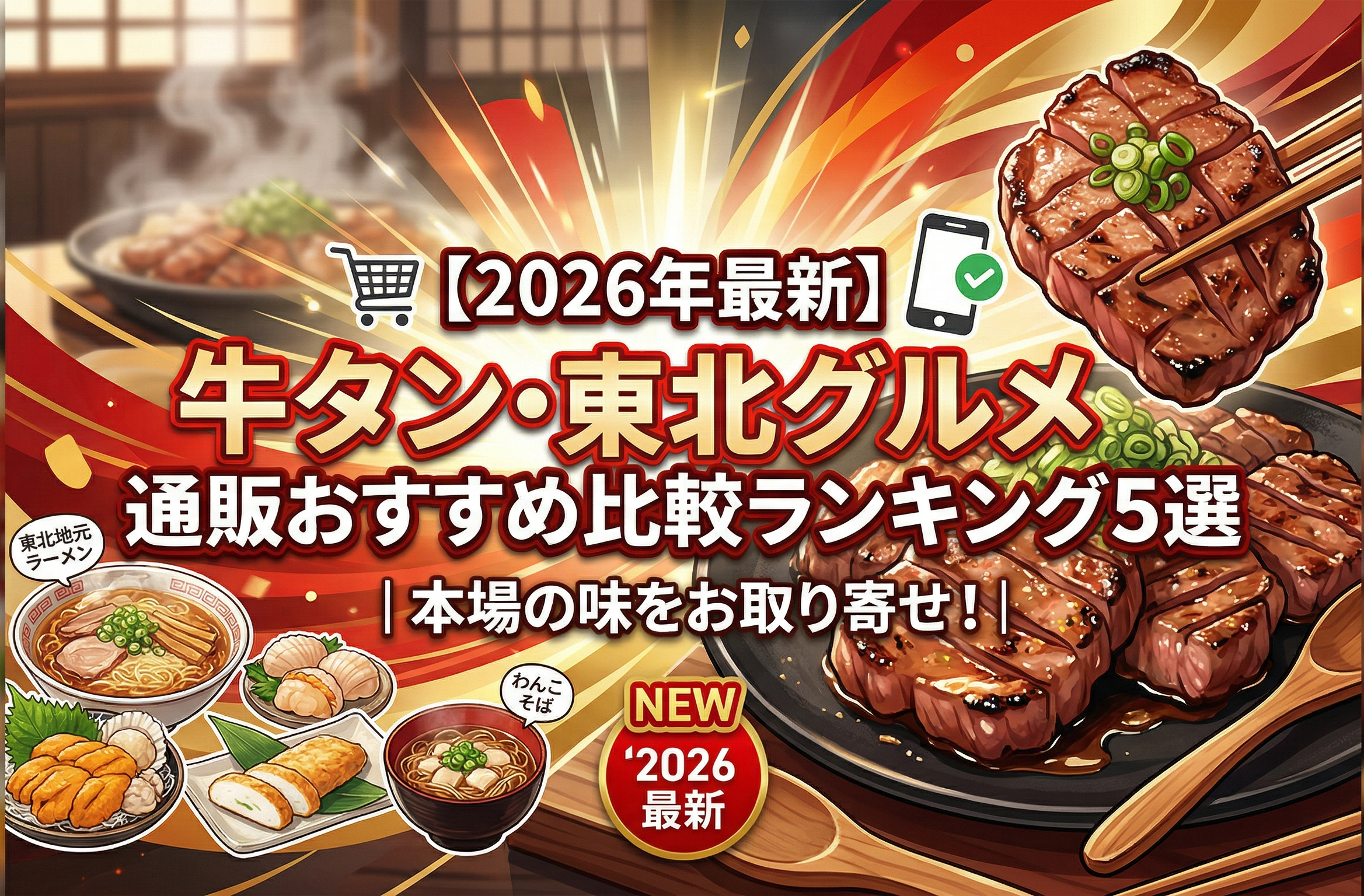 【2026年最新】牛タン・東北グルメ 通販おすすめ比較ランキング5選|本場の味をお取り寄せ!